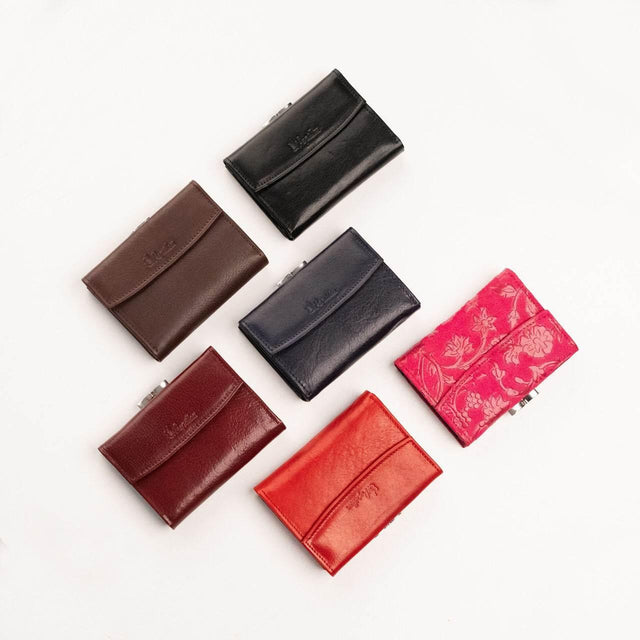 Women’s Leather Wallet 98-1 – Handcrafted Natural Leather Wallet with 9 Card Slots, Made in Estonia by Papillon - Hilstor