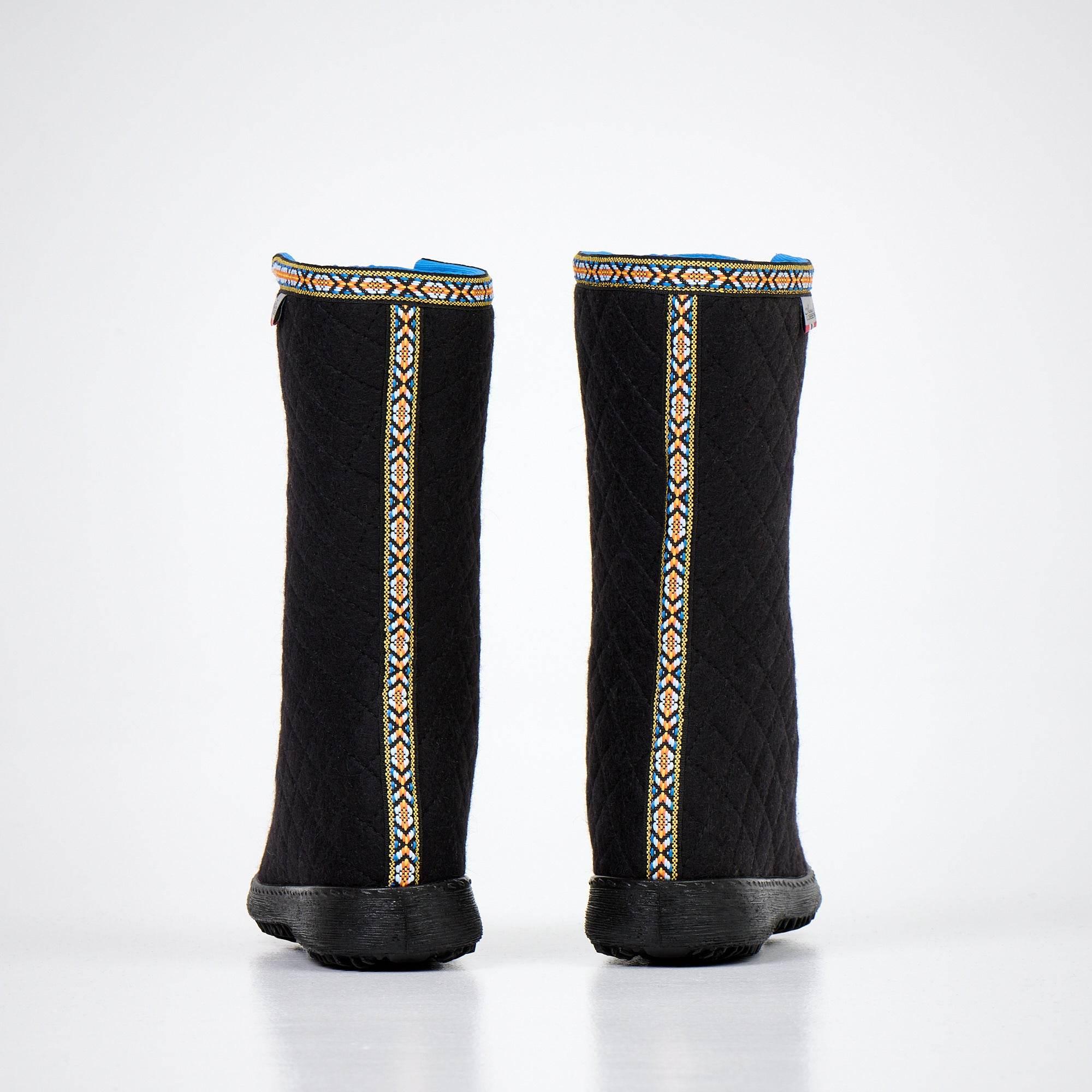 Felt Boots – Black, Made in Europe, Warm & Breathable Wool, Non-Slip Soles, Ideal for Cold Weather - Hilstor