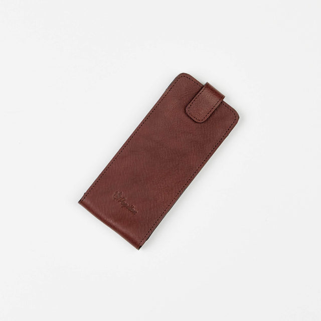 Leather Glasses Case 24-25 – Full Leather with Snap Fastener, Handmade in Europe by Papillon - Hilstor