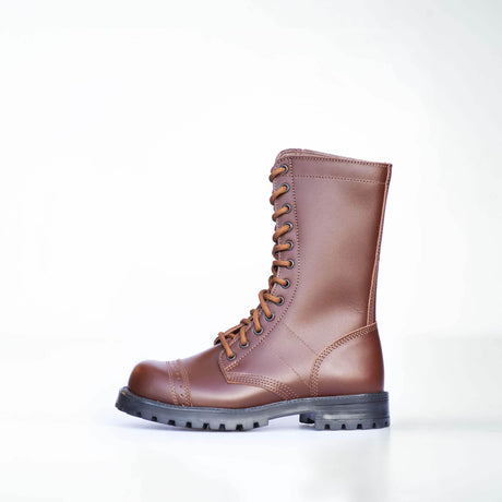 High Aviator Boots – Brown, Water-Repellent Leather Unisex Boots, Made in Europe by Samelin - Hilstor