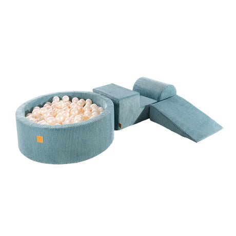 MeowBaby® Playset with Ball Pit – Turquoise & White Pearl, Made in Europe - Hilstor
