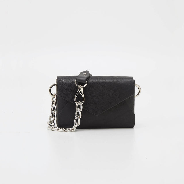 Handmade 100% Leather Envelope Bag – Black – Versatile Shoulder Bag with 3 Wearing Options – Made in EU - Hilstor